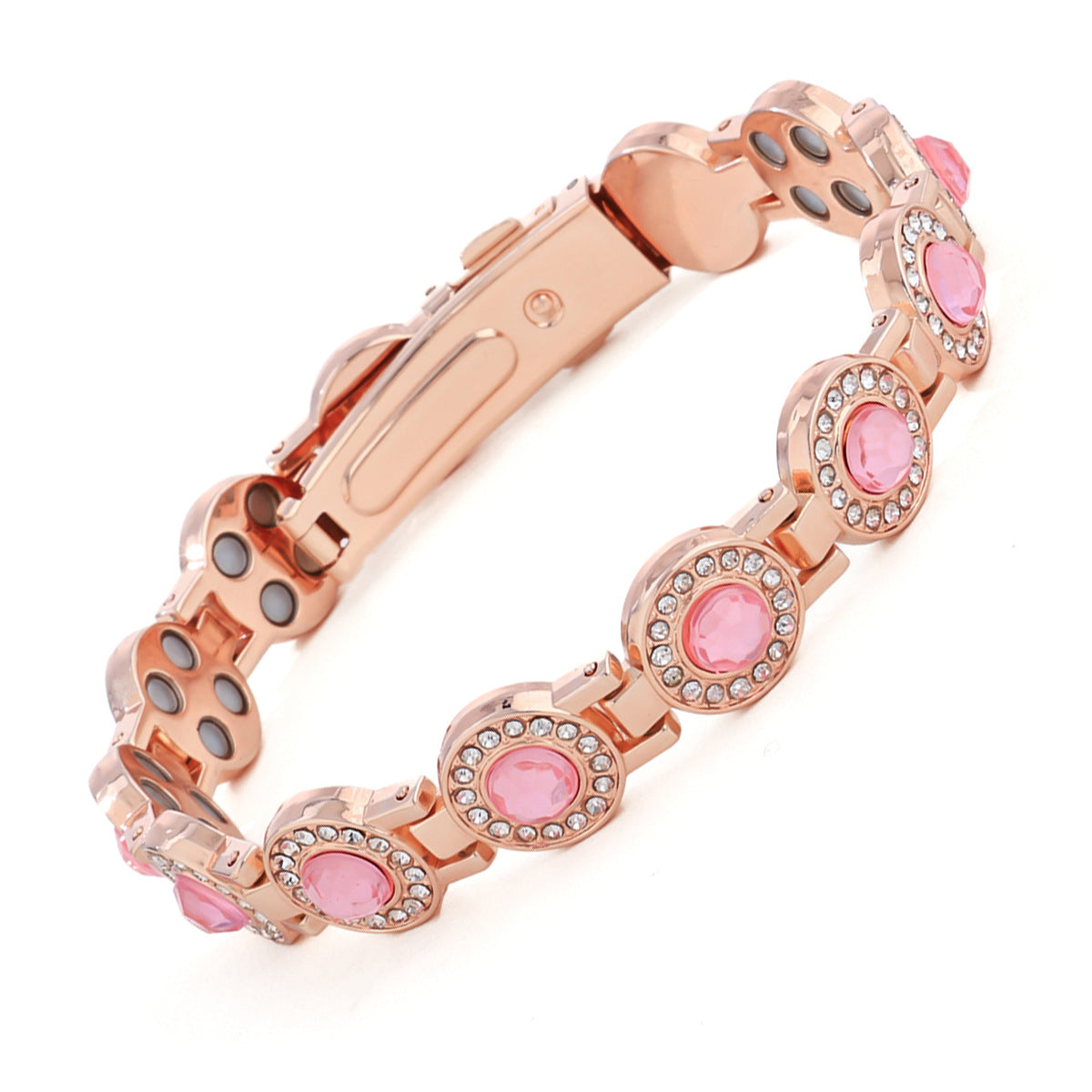 Women's Fashionable Rose Gold Magnet Large Version Bracelet