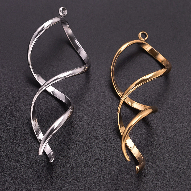 Stainless Steel Fashion Ribbon Pack Parts Pendants