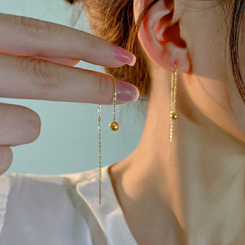 Women's Balls Titanium Steel Tassel Trendy Gold Ear Line