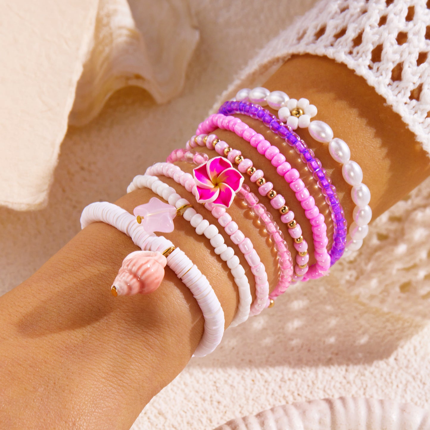 Women's Shell Summer Combination Versatile Niche Bead Bracelet