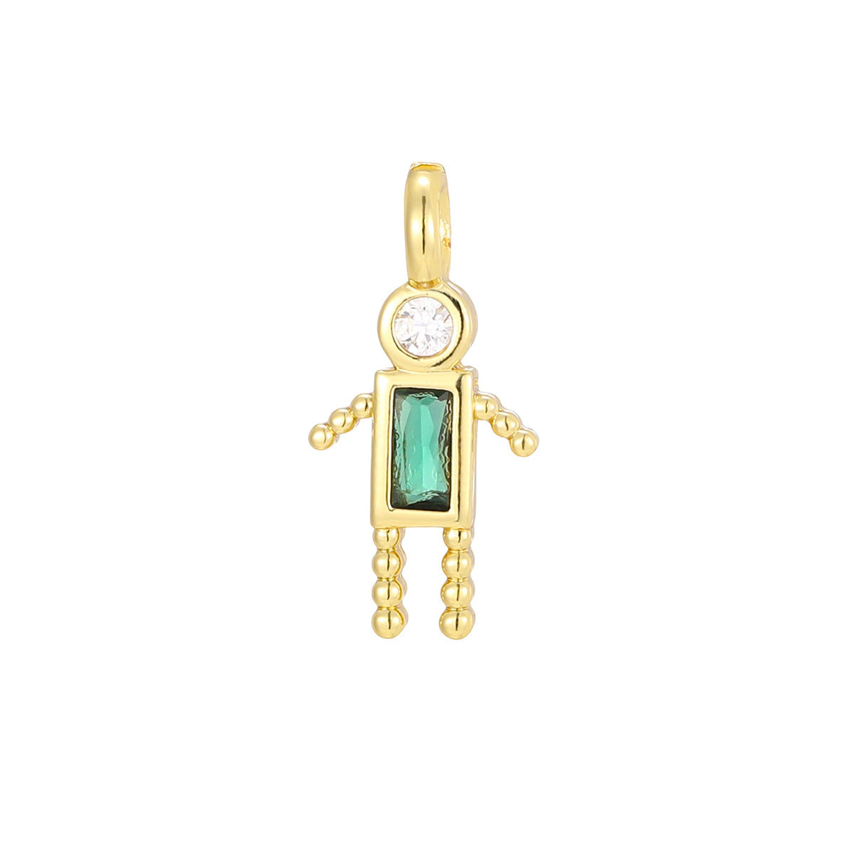 Mini For Boys Copper Plated Real Gold Micro Inlaid Zircon Pendants