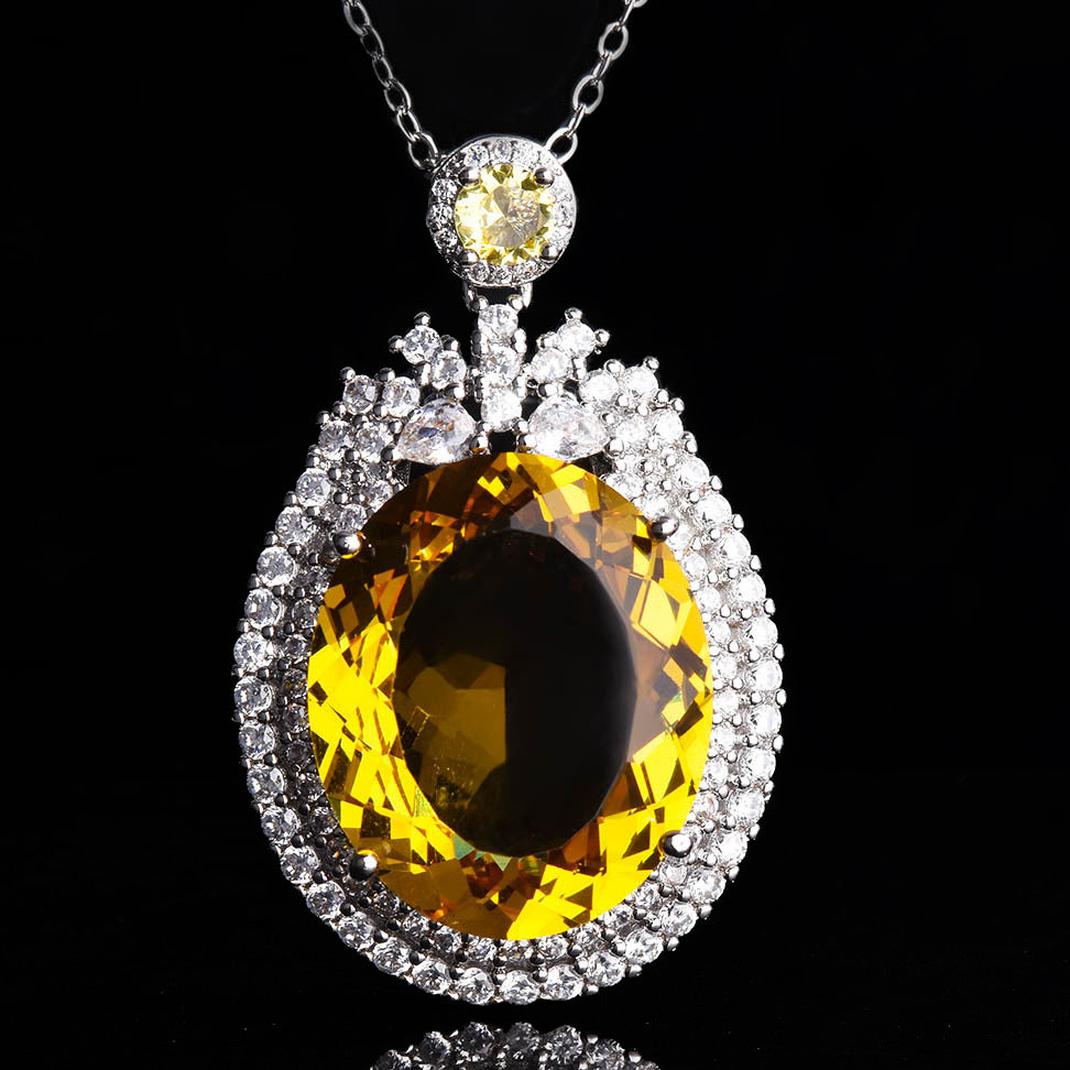 Streaming On Big Diamond Golden Colored Pendants