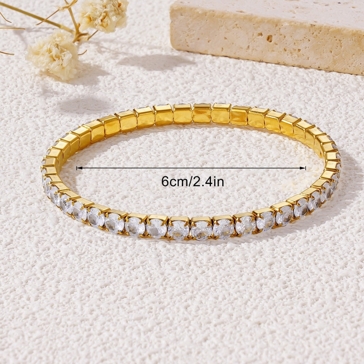 Women's Minimalist Single Row Square Zircon Fashion Simple Full Diamond Bracelets