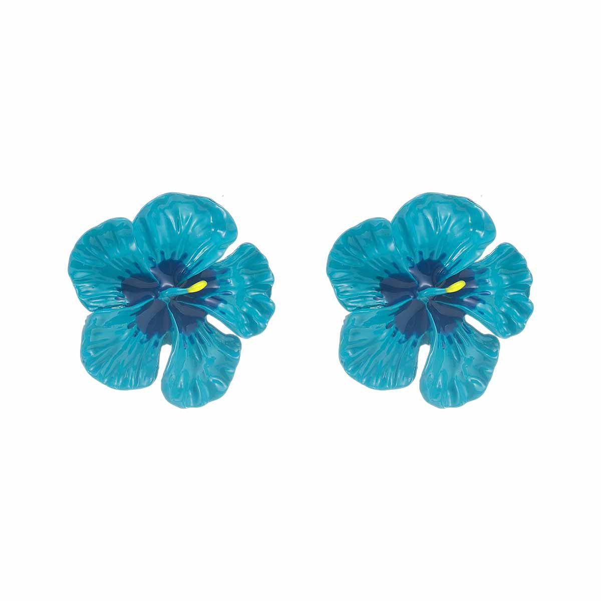 Women's Alloy Large Flower Sweet Personality Color Enamel Stud Earrings
