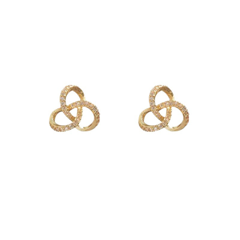 Women's High-grade Diamond Sier Needle Ear Simple Compact Delicate Stud Earrings