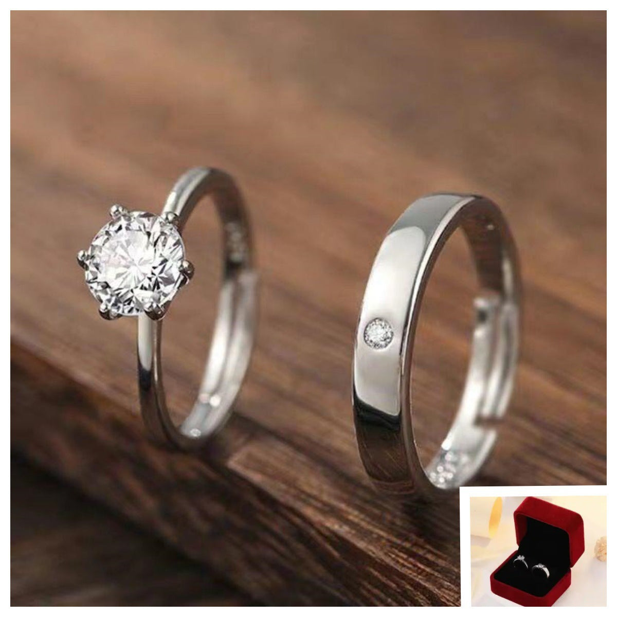 Couple Wedding Simulation Diamond Open Mouth Proposal Fake Female Male Ring