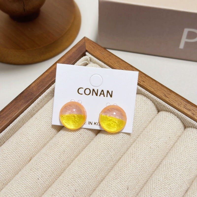 Women's Retro Blooming Acrylic Curved For Simple Stud Earrings