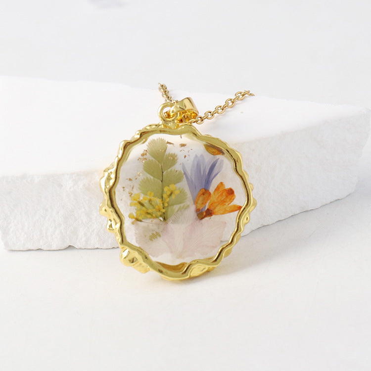 Flower Eternal Real Ornament Transparent Resin Pendants