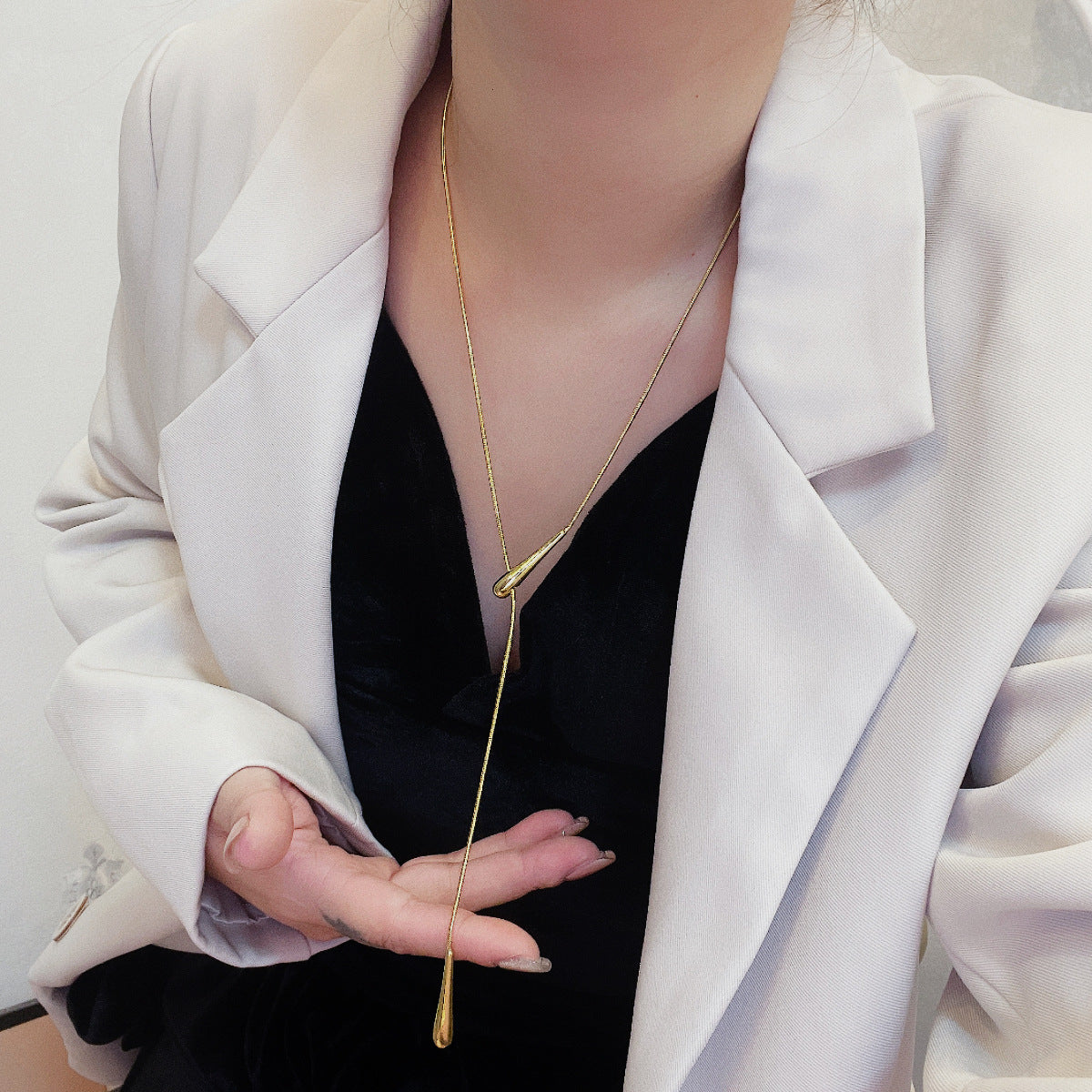 Starry Sky Adversity High Sense Water Drops Necklace