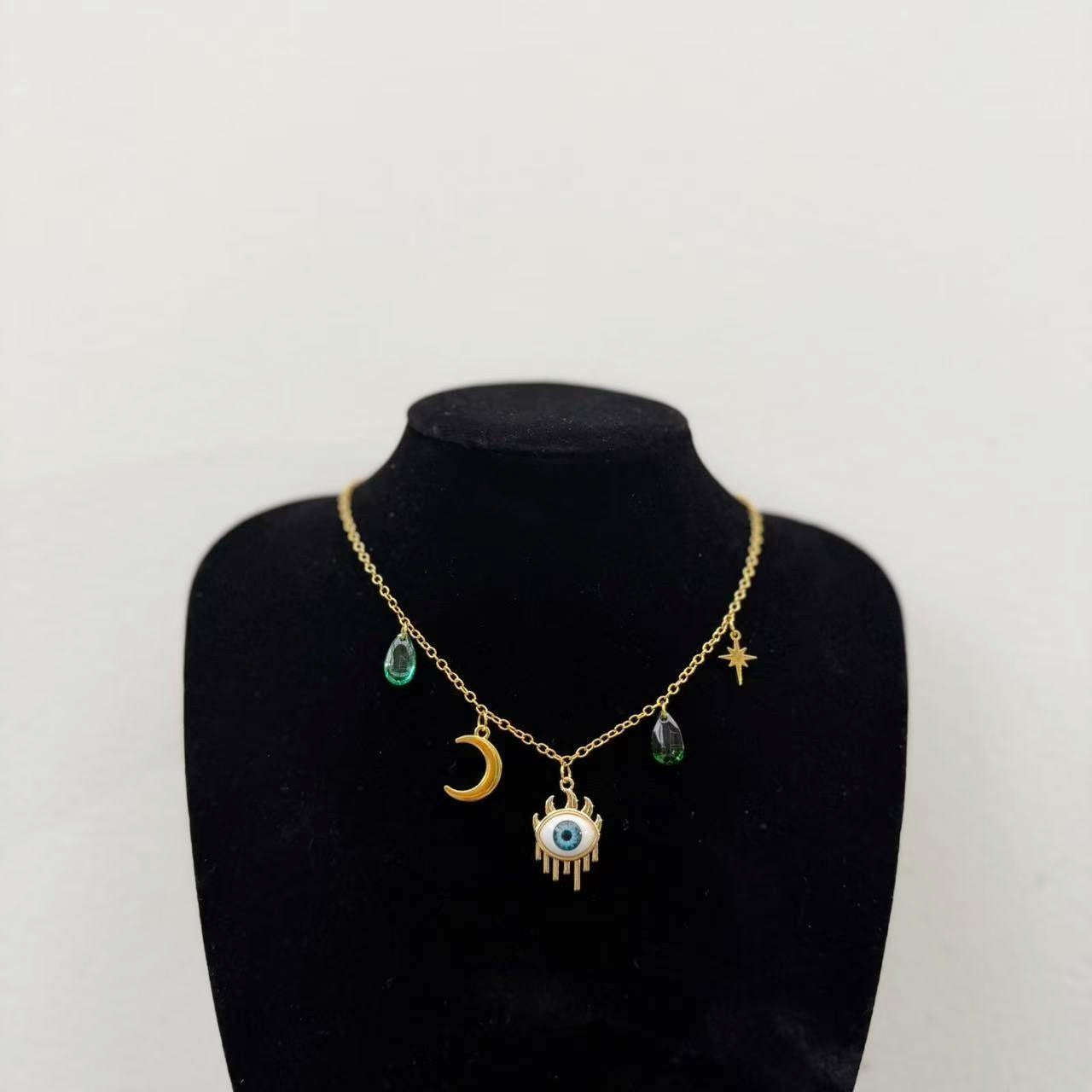 Star Moon Gold Turquoise Eye Devil's Necklaces