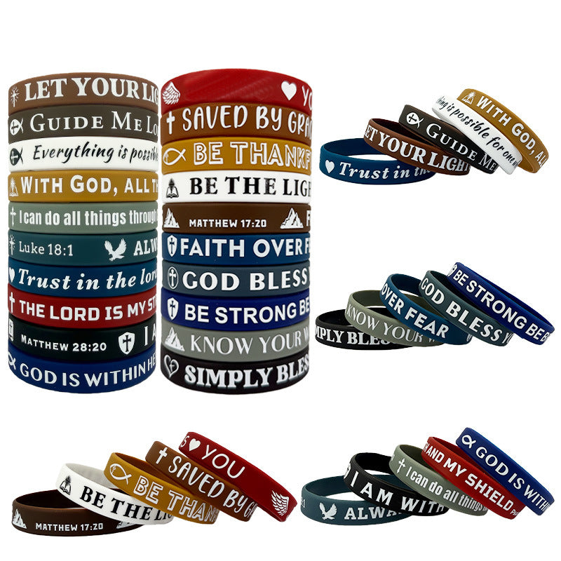 Flag Inspirational Faith Silicone Horse Party Graduation Rings