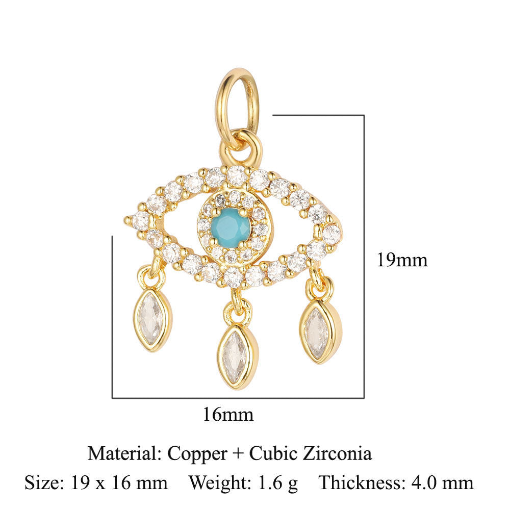 Devil's Eye Copper Zircon Ornament Accessories Pendants