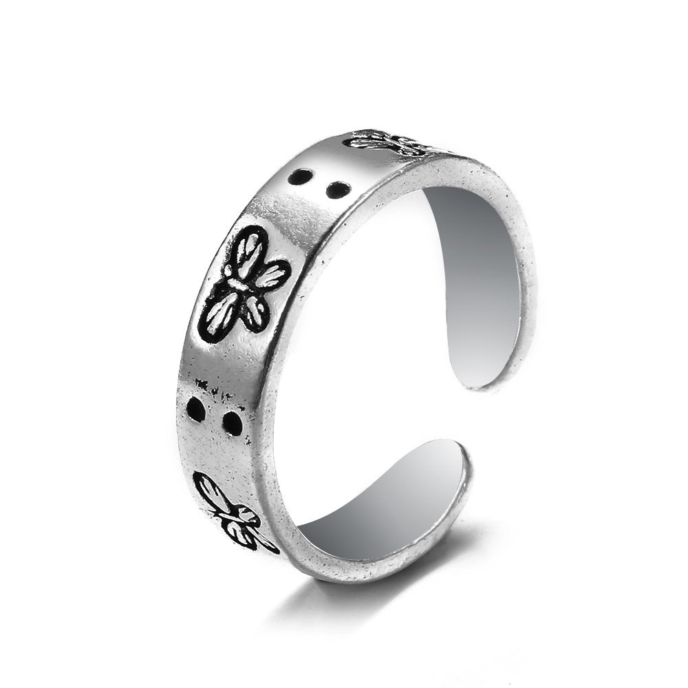 Knuckle Female Personality Rose Skull Spider Rings