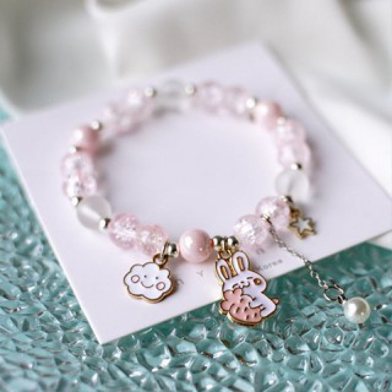 Female Aquamarine Gray Moonlight Natural Crystal Bracelet