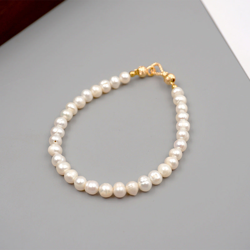 Simple Fashion Retro Nearly Round Beads Temperament Bracelets