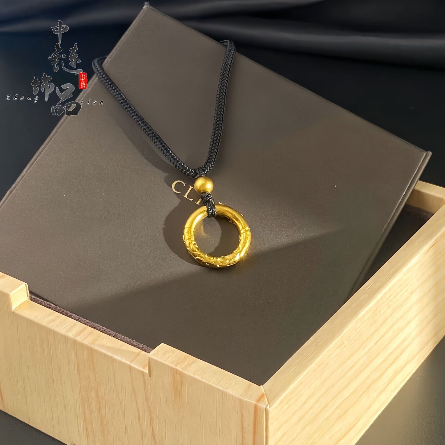 Boutique Alluvial Gold Hoop Circle Braiding Pendants