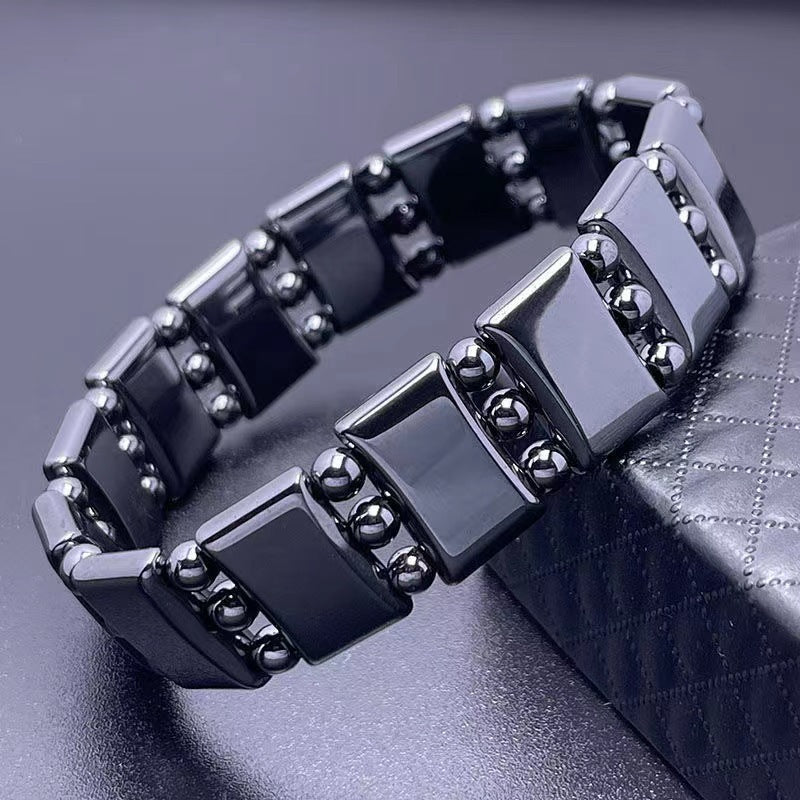 Men's Magnetic Haematite Energy Geometric Shape Titanium Steel Bracelets