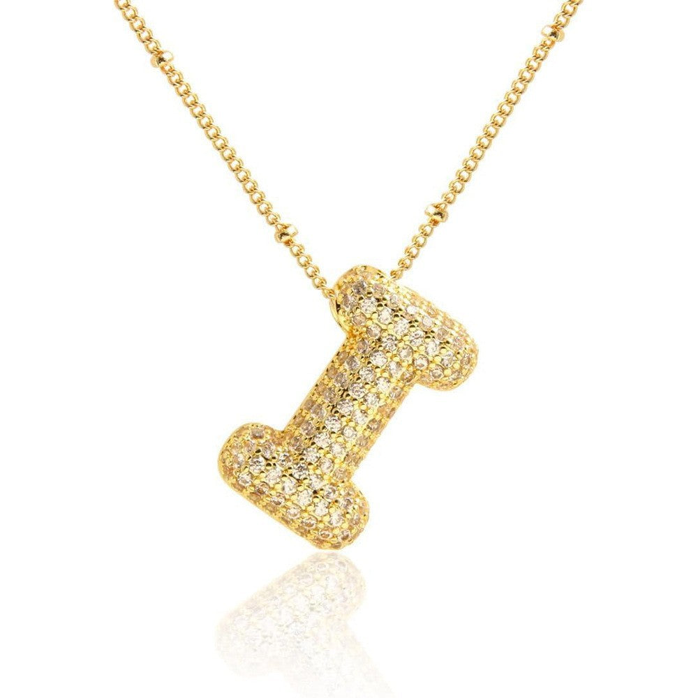 Women's Inlaid Zircon Full Diamond Bubble Letter Pendants