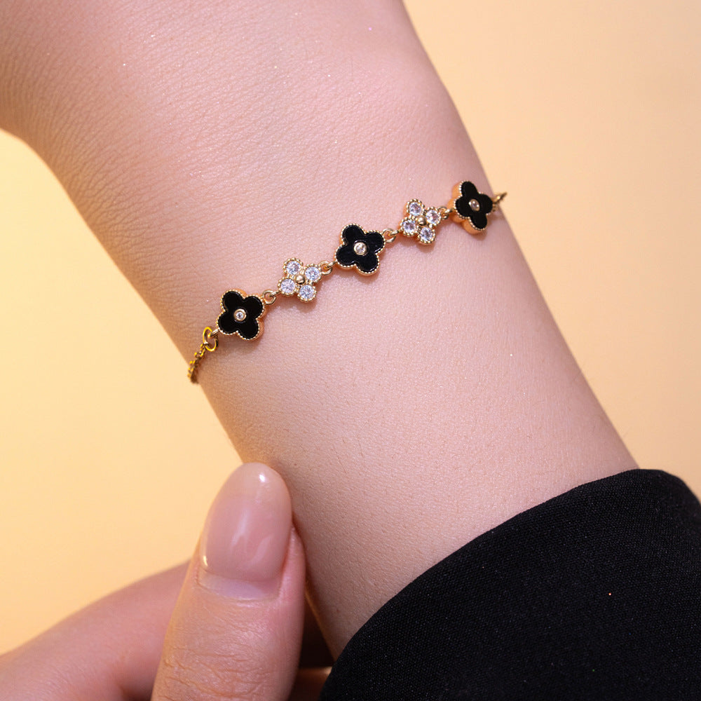 Women's Rhinestone Zircon Stitching Trendy Unique Commuter Light Luxury Bracelet