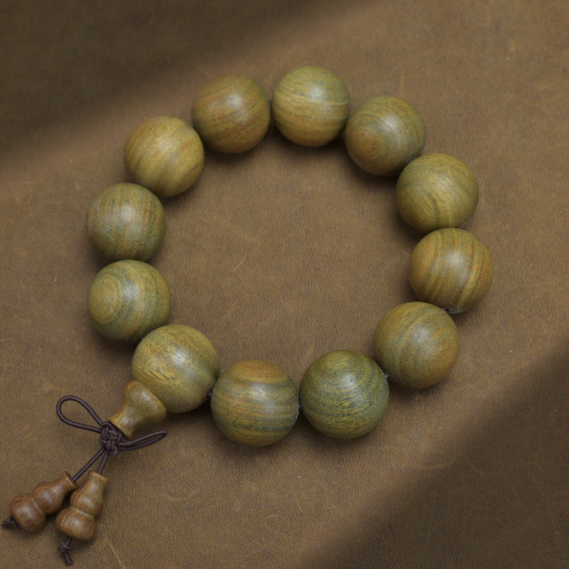 Natural Argentina Green Sandalwood Buddha Beads Ethnic Retro Couple Bracelet