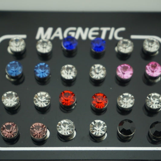 Korean Style Crystal With Diamond Double Round No Need Pierced Rings