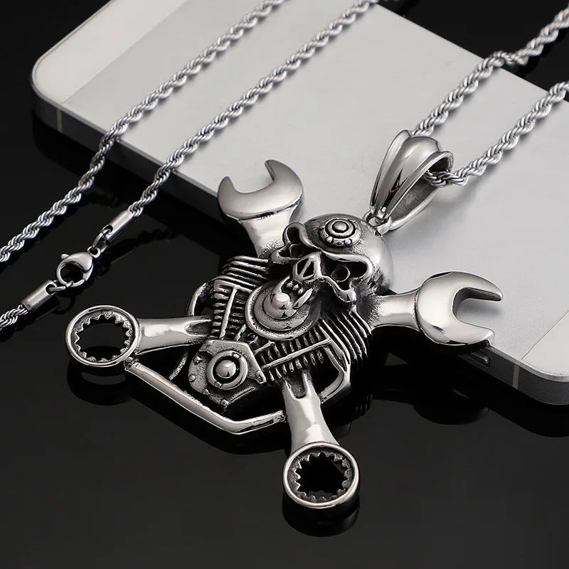 Punk Star Bone Saturn Halo Hipster With Personality Fashion Skull Pendants