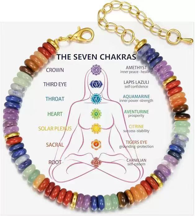 Women's Bohemian Style Colorful Natural Stone Beaded Frisbee Advanced Light Bracelet