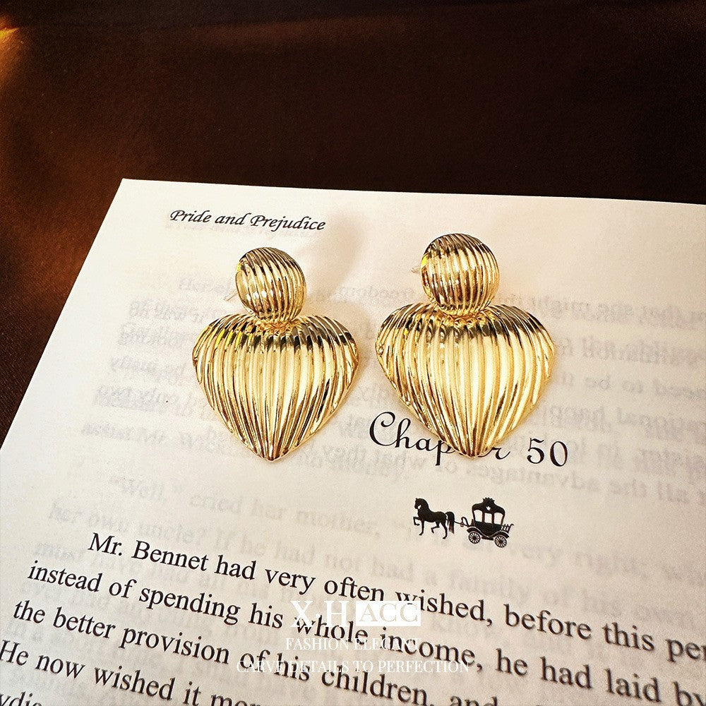 Fashionable Metal Texture Light Luxury Simple Earrings