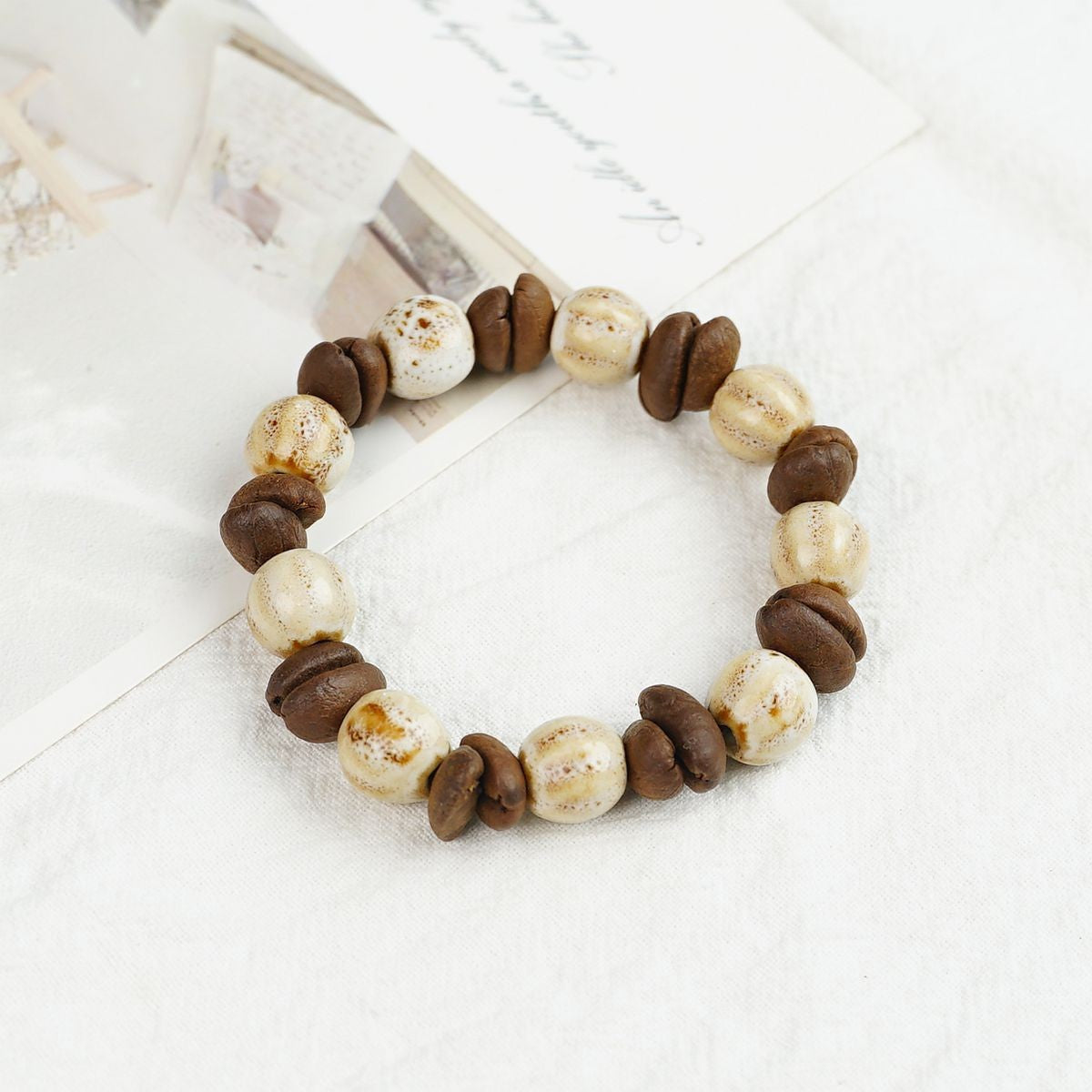Women's & Men's Real Coffee Bean Refreshing Flavor Beaded Bracelets