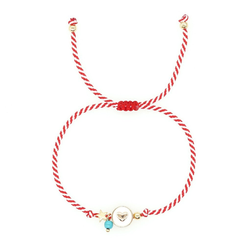 Women's Fashionable Simple White Eyes Turquoise Red Bracelets