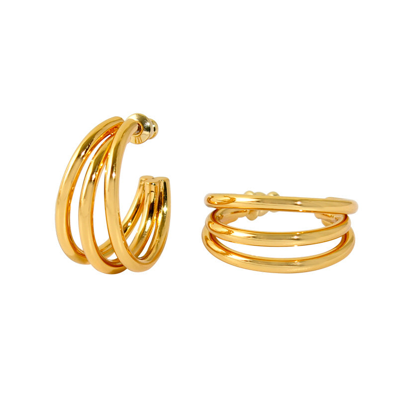 Women's French Simple Vintage Gold-plated Pearl Heart-shaped Rings