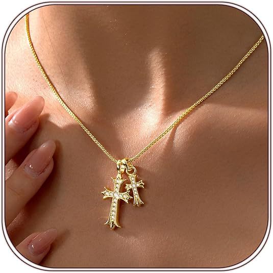 Women's Stainless Steel Gold Chain With Card Necklaces