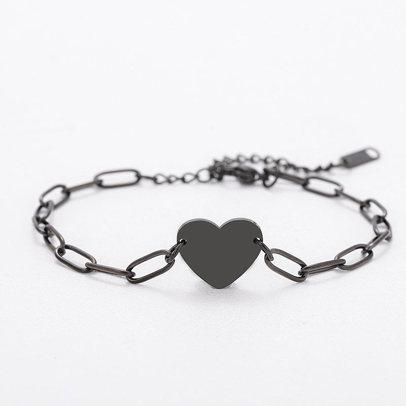 Stainless Steel Heart-shaped Clip Blank Material Festival Bracelets
