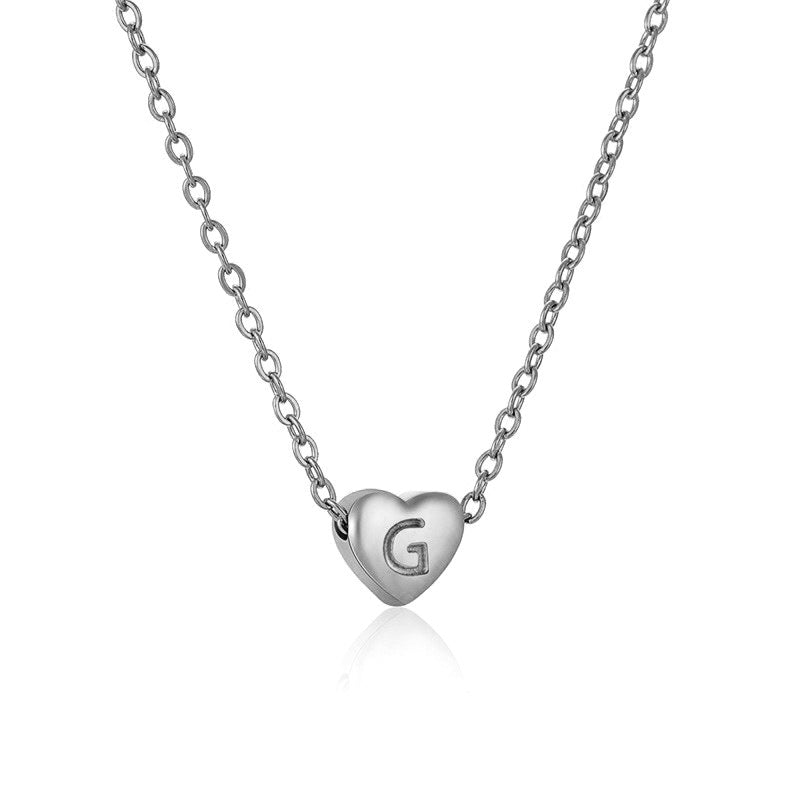 Heart Letter Titanium English Clavicle Chain Necklaces