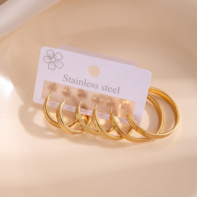 Women's & Men's Unique Gold-plated Stainless Steel For Simple Graceful Stud Earrings