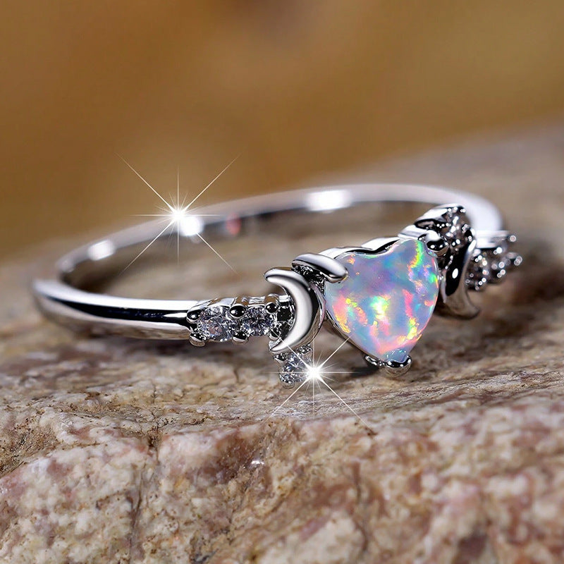 Unique Durable Women's Fashion Love Moon Rings