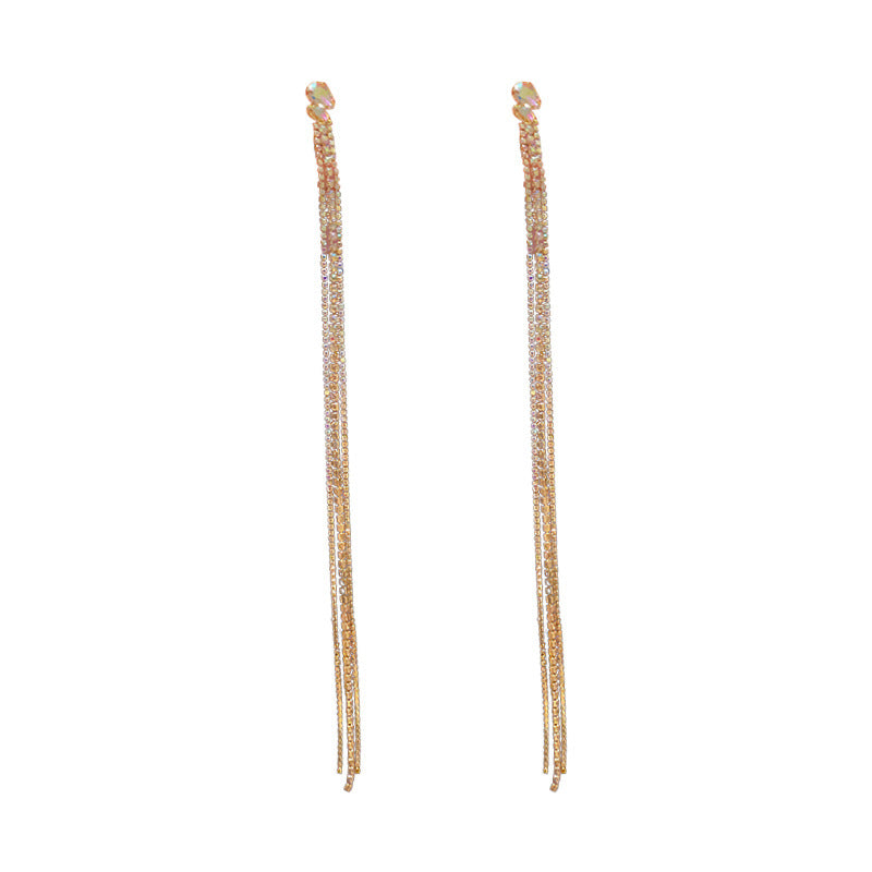Women's Needle Light Luxury Tassel Retro Exaggerated Earrings