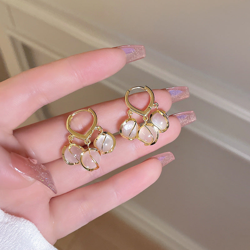 Opal Love Clip Niche Temperament High-grade Light Ear Buckle