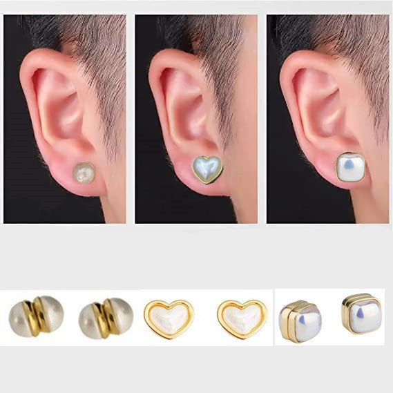 Love Pearl Magnetic Ear Without Piercing Magnet Stud Earrings