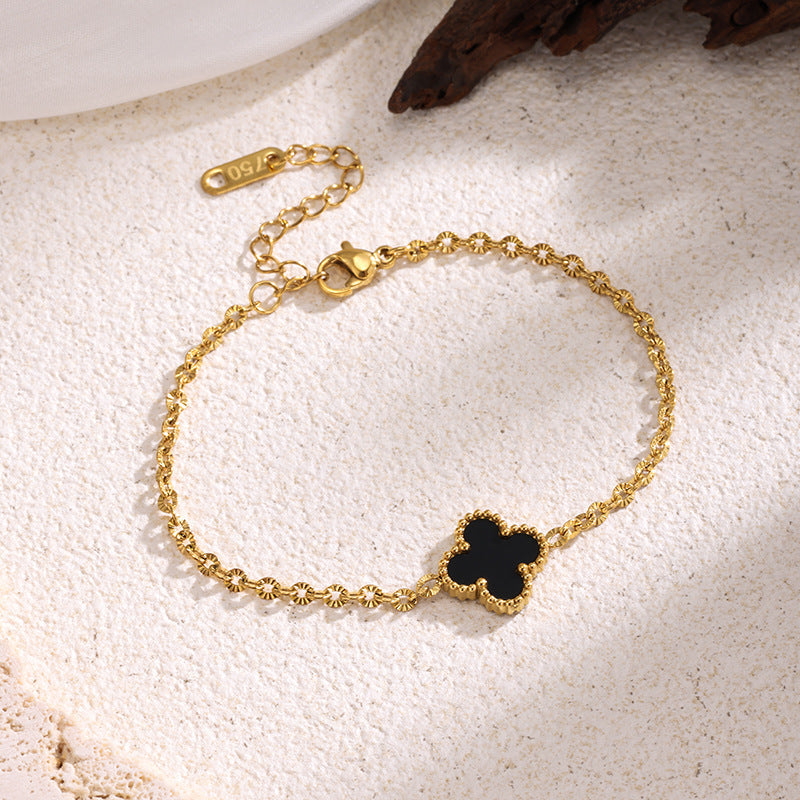 Gold Clover Female Light Luxury Simplicity High Sense Niche Design Bracelet