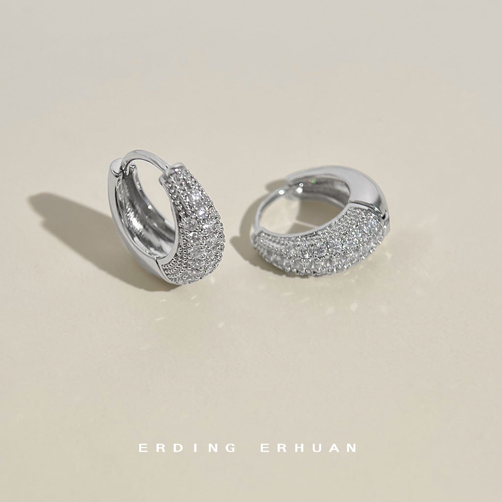 Fashion Commuter Simple High Sense Round Clip Temperament Earrings