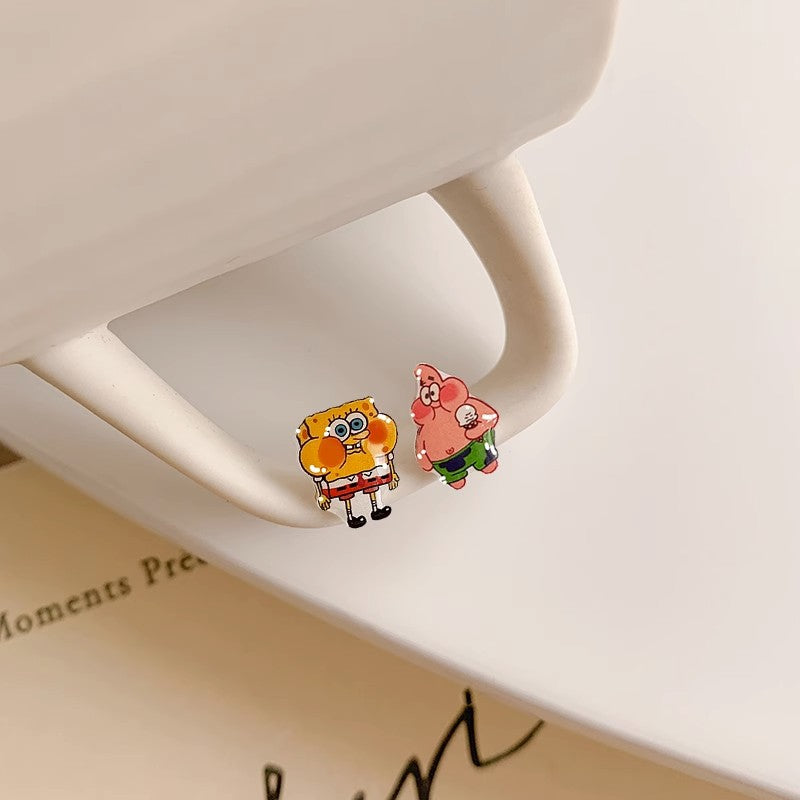 Suit Combination Niche Unique Small Fish Cat Female Sier Earrings