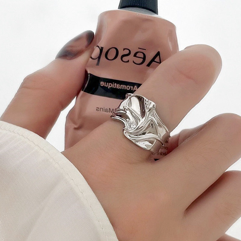 Women's Sier Simple Light Luxury High-grade Index Finger Open Rings