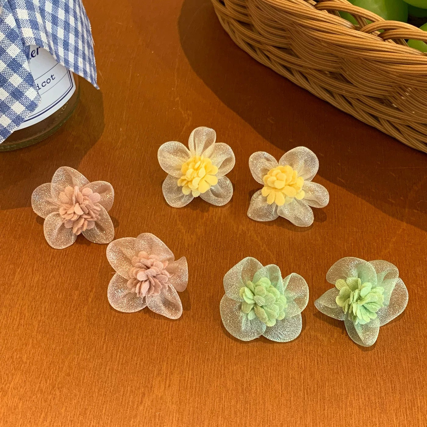 Women's Fabric Flower High-grade Sweet Elegance Vacation Rings