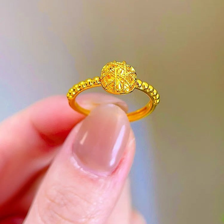 Gold Super Flash Brushed Small Sugar Rings