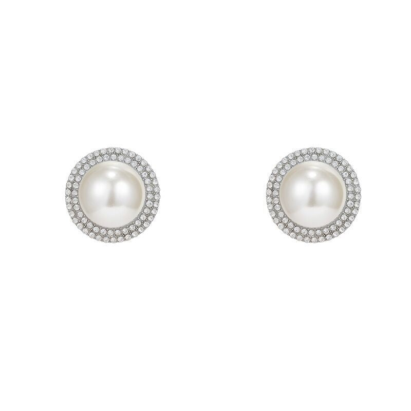 Women's Elegant Shining Diamond Pearl For High-grade Earrings