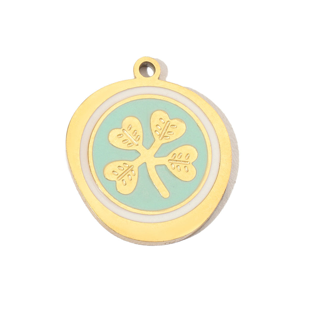 Four-leaf Clover Colorful Oil Titanium Steel Female Pendants