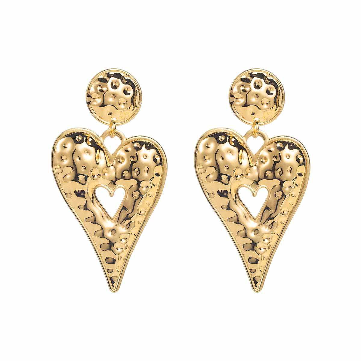 Fashion Exaggerated Geometry Irregular Metal Personality Heart Water Drops Earrings