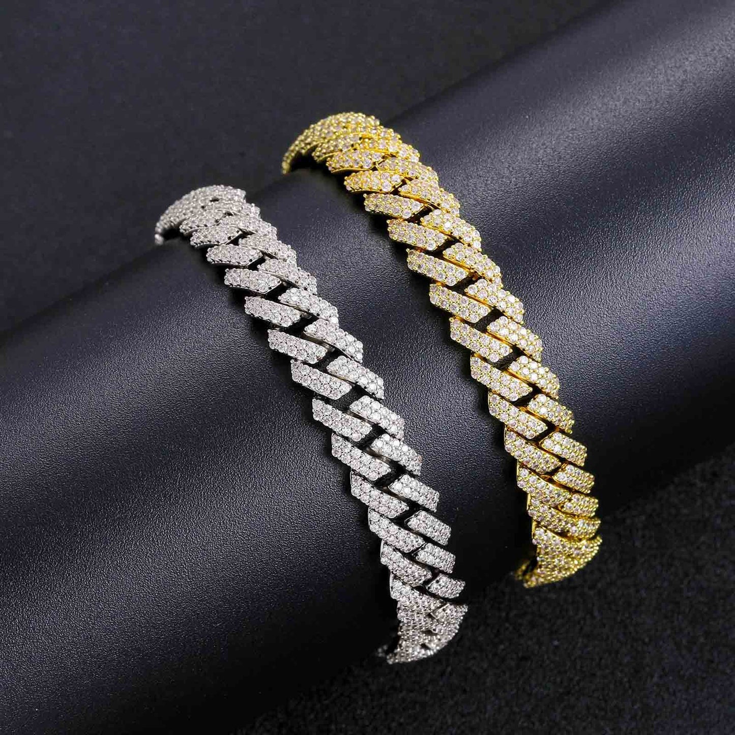 Men's Hip Hop Rhombus Cuban Link Chain Bracelets