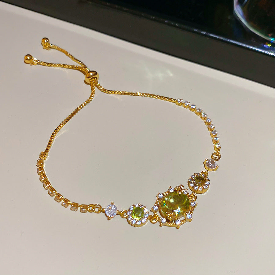 Women's Heart-shaped Zircon Adjustable Simple Fashion Light Luxury Bracelet